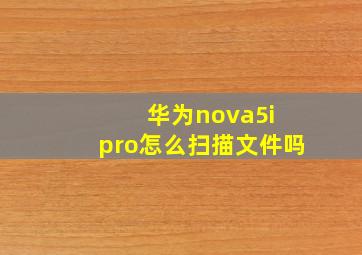 华为nova5i pro怎么扫描文件吗